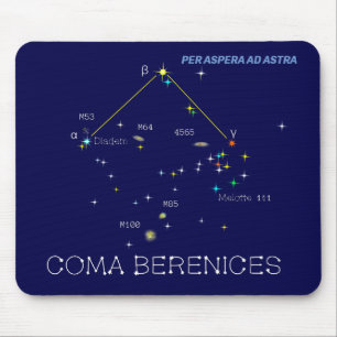Northern Hemisphere Constellation Coma Berenices Mouse Mat