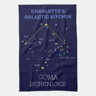 Northern Hemisphere Constellation Coma Berenices Tea Towel