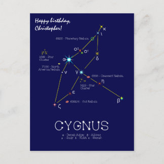 Northern Hemisphere Constellation Cygnus Postcard