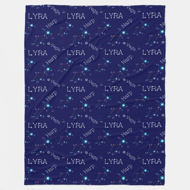 Northern Hemisphere Constellation Lyra Fleece Blanket (Front)