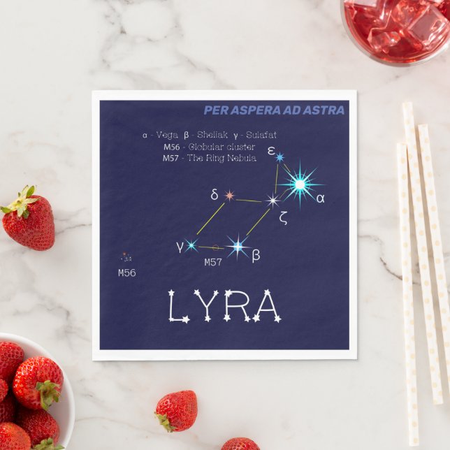 Northern Hemisphere Constellation Lyra Napkin (Insitu)