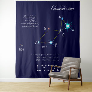 Northern Hemisphere Constellation Lyra Tapestry