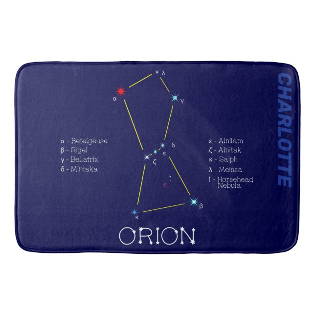 Northern Hemisphere Constellation Orion Bath Mat (Front)