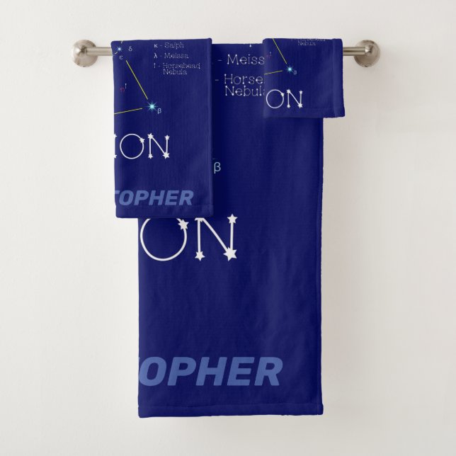 Northern Hemisphere Constellation Orion Bath Towel Set (Insitu)