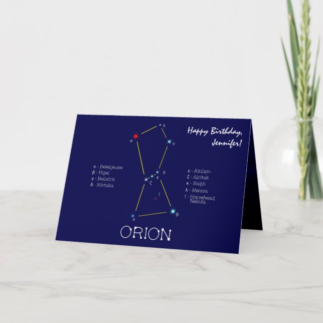 Northern Hemisphere Constellation Orion Card (Front)