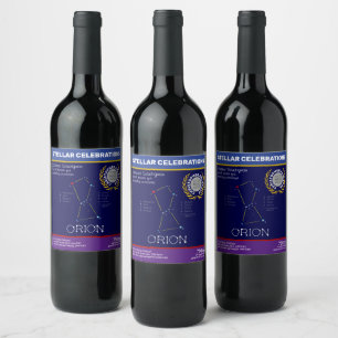 Northern Hemisphere Constellation Orion Wine Label
