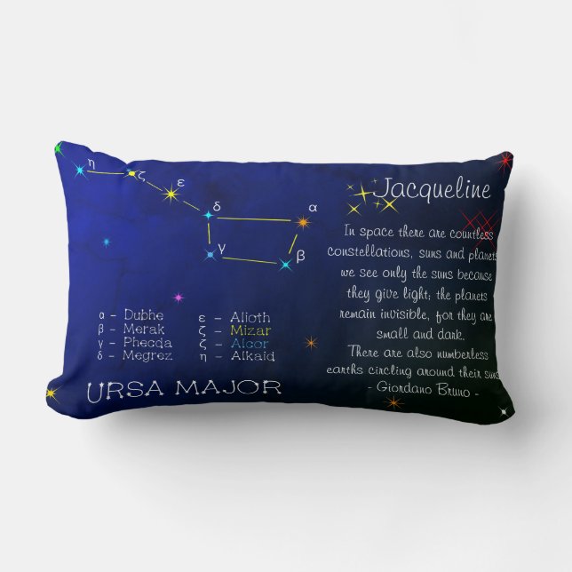 Northern Hemisphere Constellation Ursa Major Lumbar Cushion (Front)