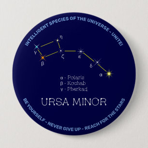 Northern Hemisphere Constellation Ursa Minor 10 Cm Round Badge