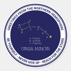 Northern Hemisphere Constellation Ursa Minor Classic Round Sticker