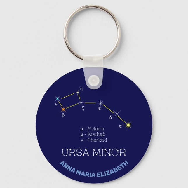 Northern Hemisphere Constellation Ursa Minor Key Ring (Front)