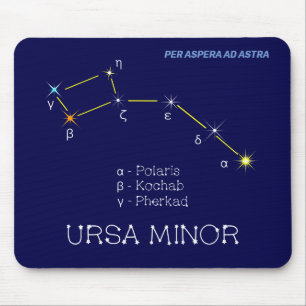 Northern Hemisphere Constellation Ursa Minor Mouse Mat