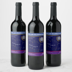 Northern Hemisphere Constellation Ursa Minor Wine Label