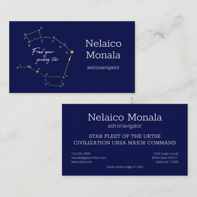 Northern Hemisphere Finding Polaris Star Business Card (Front/Back)