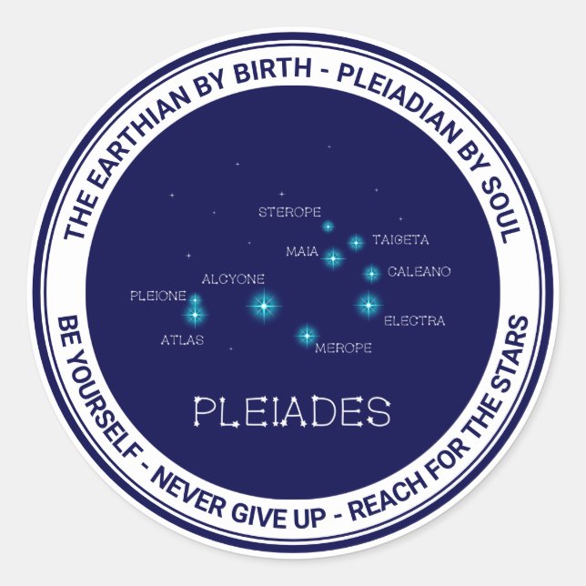 Northern Hemisphere Pleiades Star Formation Classic Round Sticker (Front)