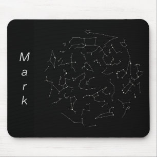 Northern Hemisphere Sky Constellations with Name Mouse Mat