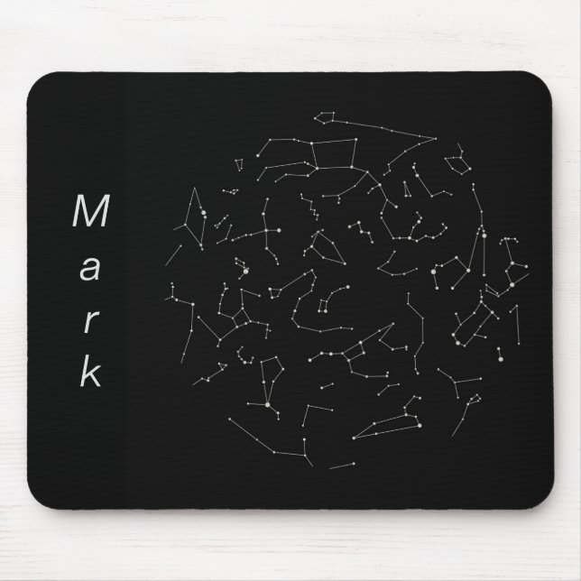 Northern Hemisphere Sky Constellations with Name Mouse Mat (Front)