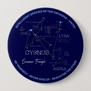 Northern Hemisphere Summer Triangle Stars 10 Cm Round Badge