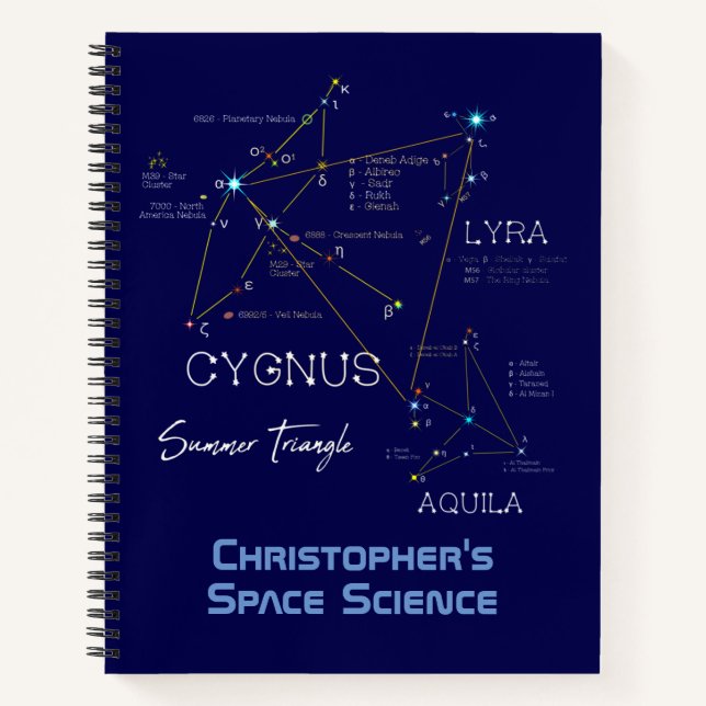 Northern Hemisphere Summer Triangle Stars Notebook (Front)