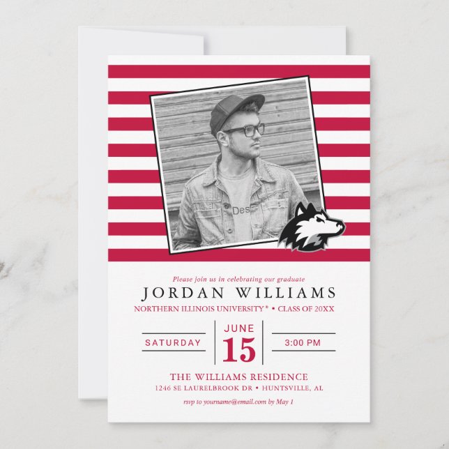 Northern Illinois Huskies | Graduation Announcement (Front)
