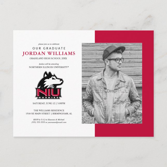 Northern Illinois Huskies | Graduation Announcement Postcard (Front)