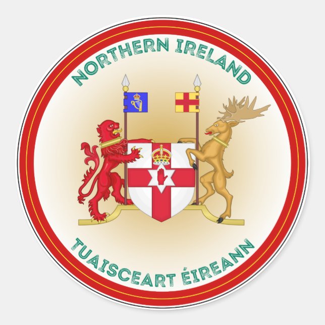 Northern Ireland Coat of Arms Circle Shape  Classic Round Sticker (Front)