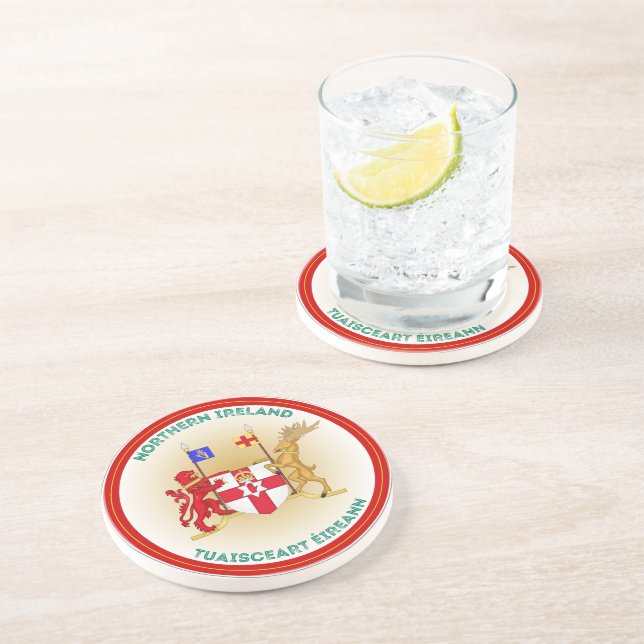 Northern Ireland Coat of Arms Circle Shape  Coaster (Side)