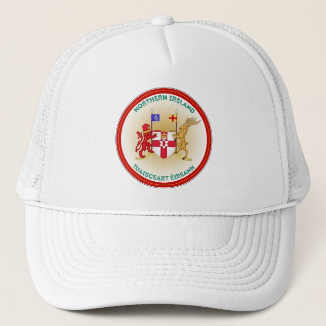 Northern Ireland Coat of Arms Circle Shape  Trucker Hat (Front)