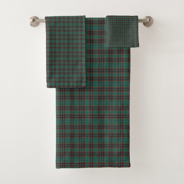 Northern Ireland County Antrim Tartan Bath Towel Set (Insitu)