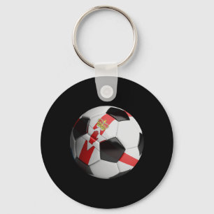 Northern Ireland Flag Footbyll Soccer Byll Key Ring