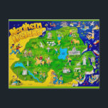 Northern Ireland Fun Map Postcard<br><div class="desc">A very fun,  vintage postcard map of Northern Ireland repurposed on a new postcard.</div>