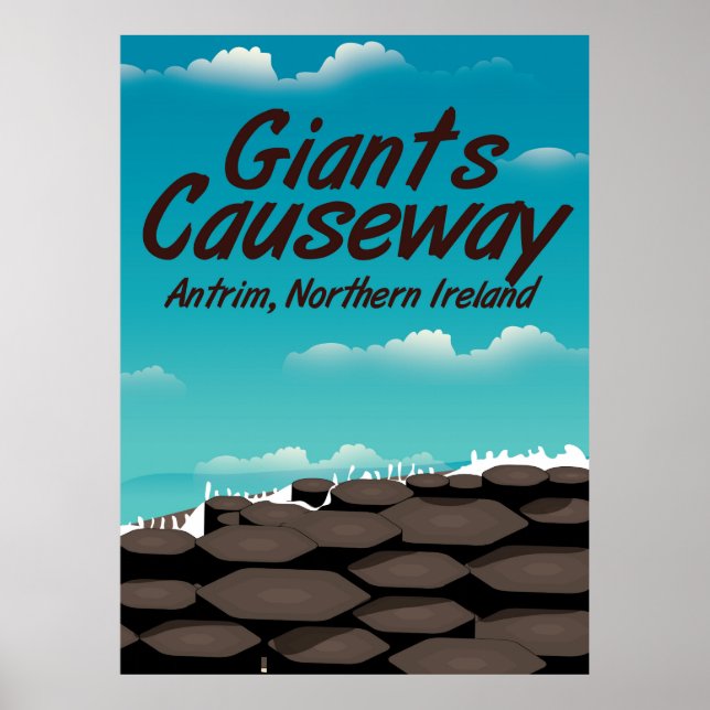 Northern Ireland Giants Causeway travel poster (Front)