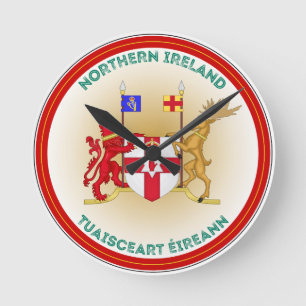 Northern Ireland Heritage Emblem Round Clock
