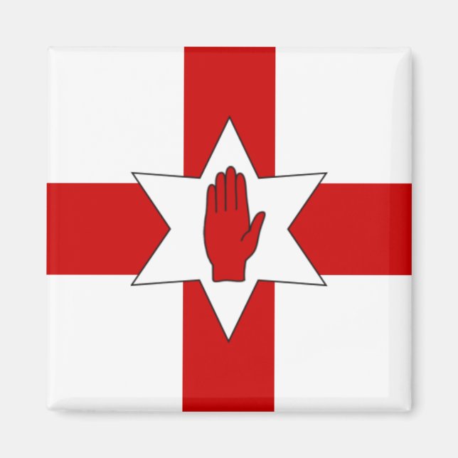 Northern Ireland Magnet - Star & Hand on Cross (Front)