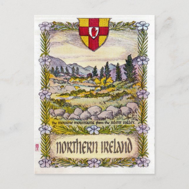 Northern Ireland Mourne mountains postcard (Front)