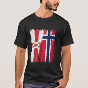 Northern Ireland Norway Half Flag Irish Norwegian T-Shirt