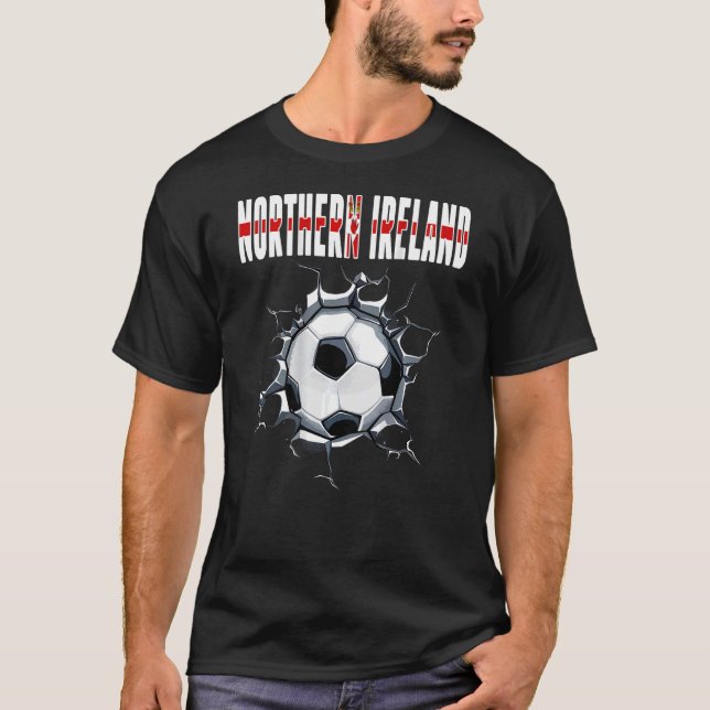 Northern Ireland Soccer Fans - Football In Cracked T-Shirt (Front)