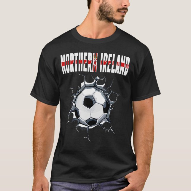 Northern Ireland Soccer Fans - Football In Cracked T-Shirt (Front)