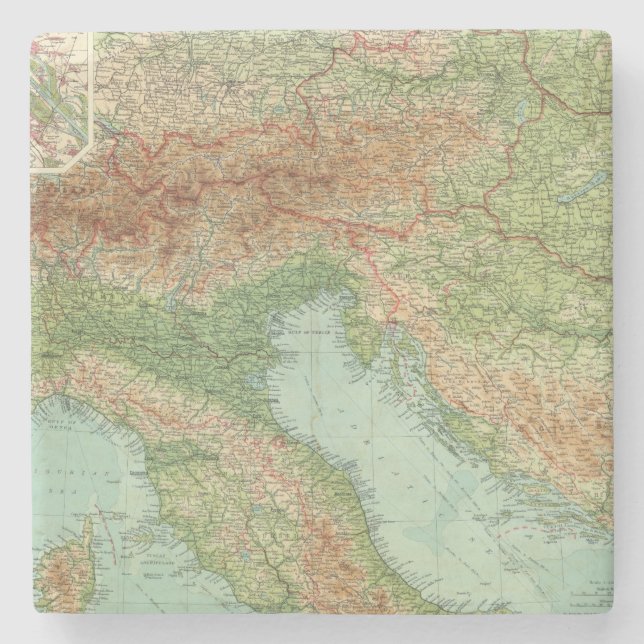Northern Italy, Austria, &c Stone Coaster (Front)