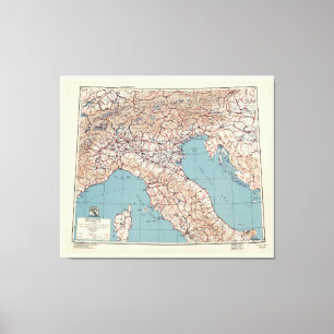 Northern Italy World War II Strategic Map (1943) Canvas Print
