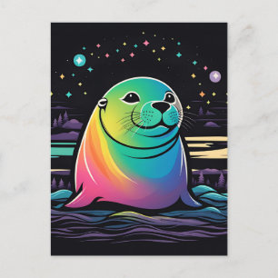 Northern Kawaii Seal Postcard