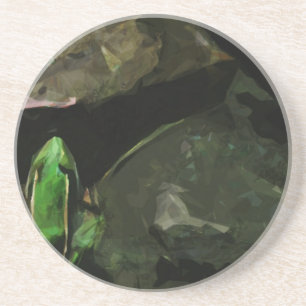 Northern Leopard Frog on Rocks Abstract Coaster