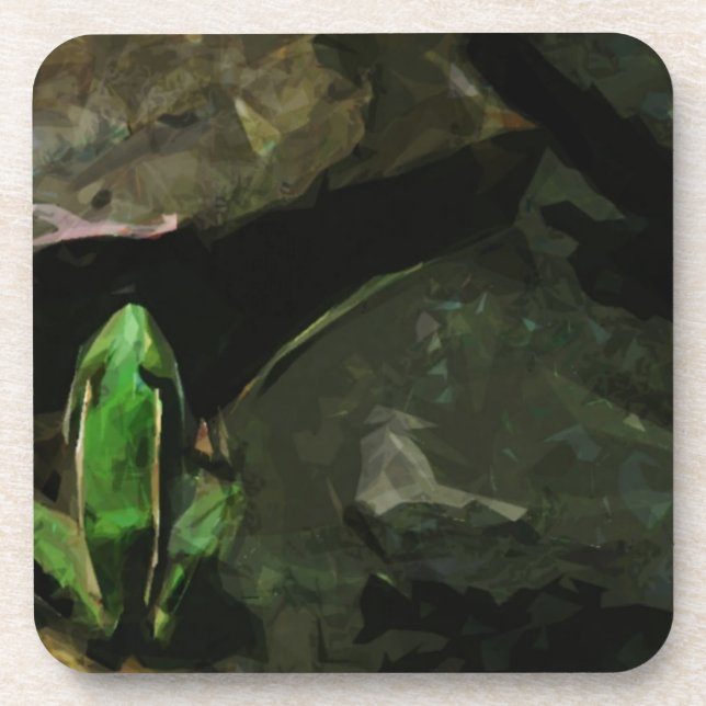 Northern Leopard Frog on Rocks Abstract Coaster (Front)