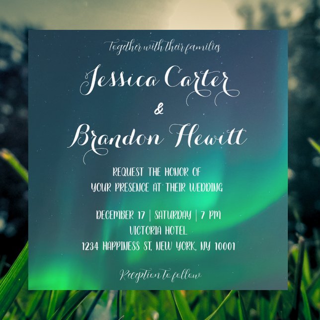 Northern Light Aurora Borealis Wedding Invitation (Creator Uploaded)