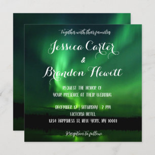 Northern Light Aurora Borealis Wedding Invitation