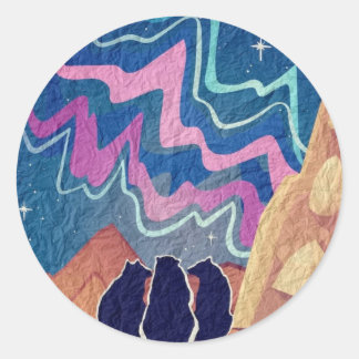 Northern Light Bears Classic Round Sticker