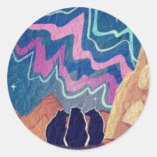 Northern Light Bears Classic Round Sticker