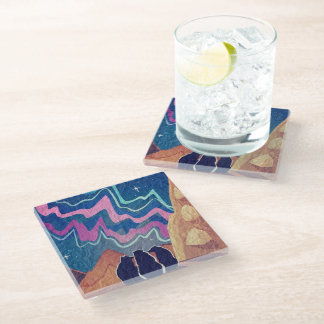 Northern Light Bears Glass Coaster
