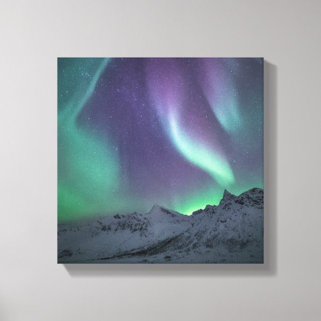 Northern Light Mountains Canvas Print (Front)