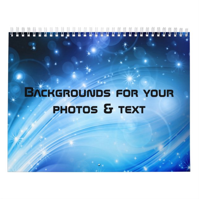 Northern Light Stars blue + your text & ideas Calendar (Cover)