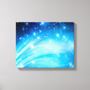 Northern Light Stars blue + your text & ideas Canvas Print